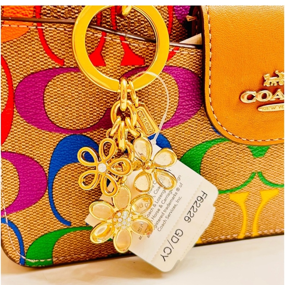 π°SOLDπ°RARE Coach Flower Keychain/ Bag Charm - Picture 13 of 14